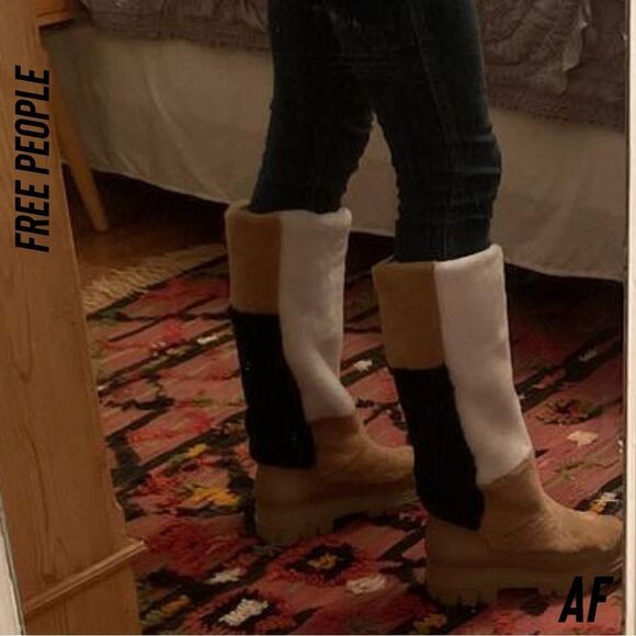 FREE PEOPLE HAPPY THOUGHTS FUR BOOTS NWT - Picture 4 of 10